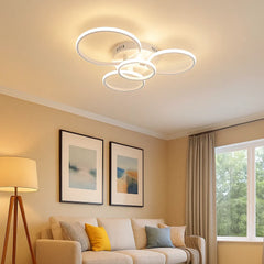 Lámpara de Techo LED Regulable con Diseño Moderno de Aro para Salón