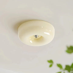 Plafón de techo de vidrio vintage LED regulable redondo para dormitorio