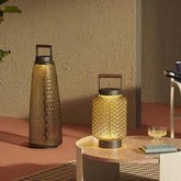 Lampara solar exterior de pie portátil con vidrio