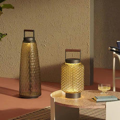 Lampara solar exterior de pie portátil con vidrio