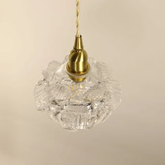 Luz colgante creativo de vidrio en forma de flor de oro