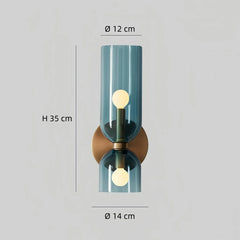 Aplique de pared de vidrio LED de doble cabeza moderno para dormitorio