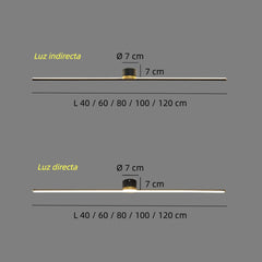 Lámpara de techo lineal moderna de metal LED para salón