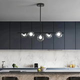 Lámpara colgante de globos de vidrio moderna con LED para isla de cocina