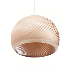 Lámpara colgante moderna de madera LED tipo campana para comedor