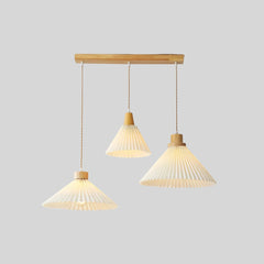 Lámpara colgante de tela blanca plisada LED nórdica para comedor
