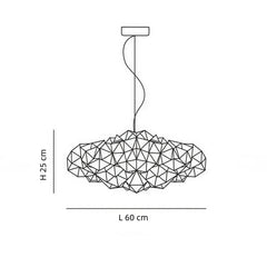 Lámpara colgante nube de diseño LED en acrílico para salón