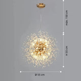 Lámpara colgante Sputnik de lujo en cristal LED regulable para dormitorio