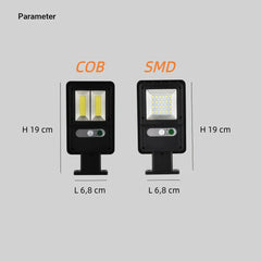 Foco solar moderno negro con sensor de movimiento LED IP65 para exterior
