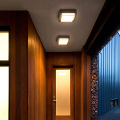 Plafón de techo exterior LED IP65 negro moderno para pasillo