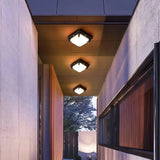 Plafón de techo exterior LED IP65 negro moderno para pasillo
