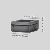 Lámpara solar sobremuro LED IP65 de metal con diseño rectangular para pilar