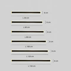 Aplique de pared para exterior lineal negro con sensor de movimiento