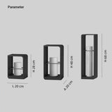 Baliza exterior jardín solar LED IP65 negra de diseño moderno