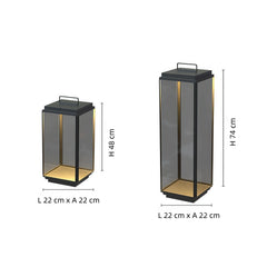 Lámpara solar de pie exterior rectangular LED IP65 portátil con vidrio