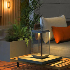 Lámpara solar de pie exterior rectangular LED IP65 portátil con vidrio