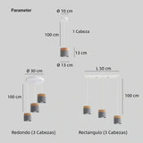 Lámpara colgante nórdica cilíndrica LED color Morandi para comedor
