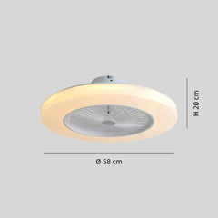 Ventilador de techo sin aspas con luz LED blanco Ø58 cm para dormitorio