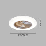 Ventilador de techo silencioso sin aspas con luz LED regulable para dormitorio