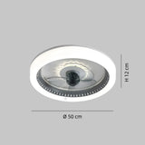 Ventilador de techo silencioso con luz LED regulable Macaron Ø50 cm para dormitorio