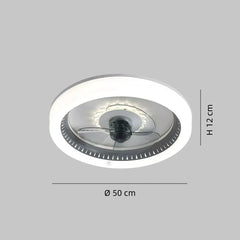 Ventilador de techo silencioso con luz LED regulable Macaron Ø50 cm para dormitorio