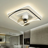 Ventilador de techo moderno con luz LED silencioso y oscilante para dormitorio