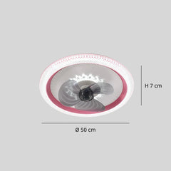Ventilador de techo moderno silencioso con luz LED y mando Morandi Ø50 cm