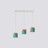 Lámpara colgante nórdica cilíndrica LED color Morandi para comedor
