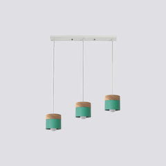Lámpara colgante nórdica cilíndrica LED color Morandi para comedor