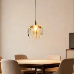 Lámpara colgante de cristal moderna LED con diseño de manzana para comedor