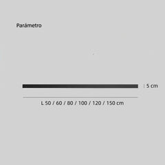 Plafón lineal minimalista de metal con LED para salón