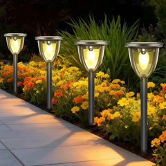 Lámpara solar de exterior farol negra LED IP65 pack de 2