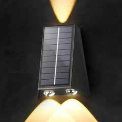 Aplique de pared exterior solar LED bidireccional negro moderno IP65