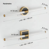 Aplique para espejo de baño LED moderno con diseño tubular IP44