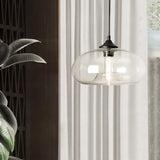 Lámpara colgante de vidrio de colores vintage regulable en altura para comedor