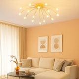 Lámpara de techo Sputnik moderna de metal con LED para salón