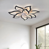 Ventilador de techo con forma de flor silencioso y regulable con mando a distancia para dormitorio