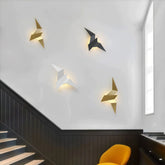 Aplique de pared de diseño moderno LED pájaro origami para salón