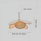 Lámparas de rattan y mimbre diseño colgante en forma de pétalos