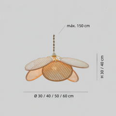 Lámparas de rattan y mimbre diseño colgante en forma de pétalos
