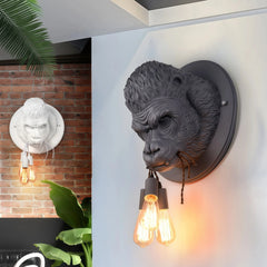 Aplique vintage de pared con gorila de resina para salón