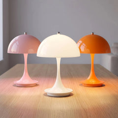 Lámpara de mesa recargable nórdica con LED táctil en tonos macaron para salón