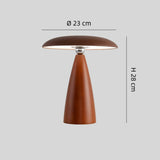 Lámpara de mesa de madera con forma de seta LED táctil recargable para escritorio