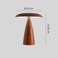 Lámpara de mesa de madera con forma de seta LED táctil recargable para escritorio