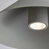 Lámpara colgante nórdica LED de hierro cónica gris para comedor