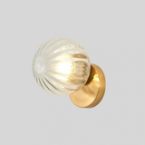 Aplique de pared esfera LED de vidrio con metal dorado para dormitorio