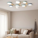 Lámpara de techo diseño nórdico LED geométrica estilo galaxia para salón Morandi