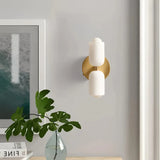 Aplique de pared bidireccional led de vidrio moderno con luz suave para mesita de noche