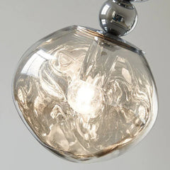 Lámpara colgante LED de cristal esférico con efecto espejo