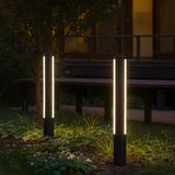 Baliza de jardín exterior LED IP65 moderna cilíndrica negra para caminos
